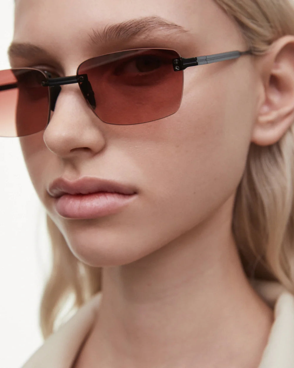 OKULARY PRZECIWSŁONECZNE RIMLESS CUBIC CHIMI EYEWEAR CZERWONE