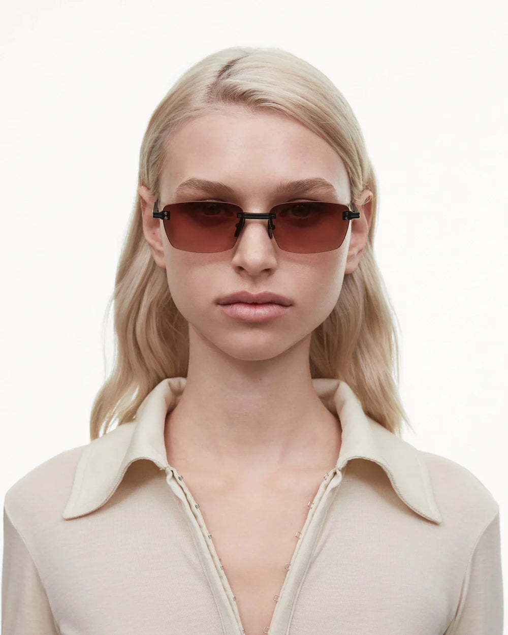 OKULARY PRZECIWSŁONECZNE RIMLESS CUBIC CHIMI EYEWEAR CZERWONE