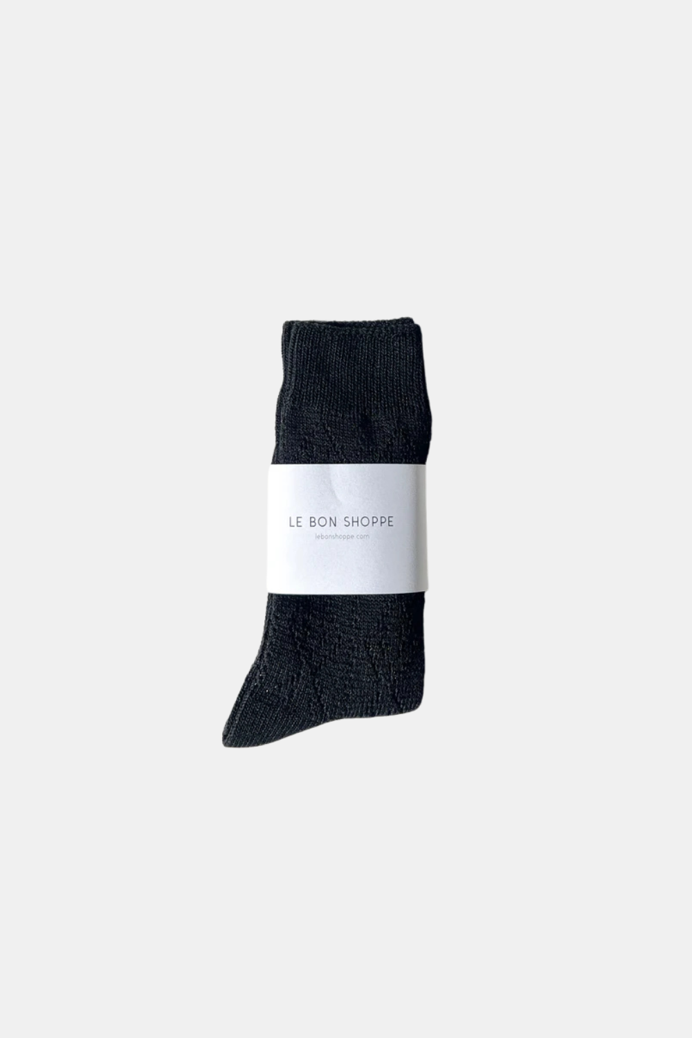 LE BON SHOPPE SKARPETKI MODAL EYELET JET BLACK