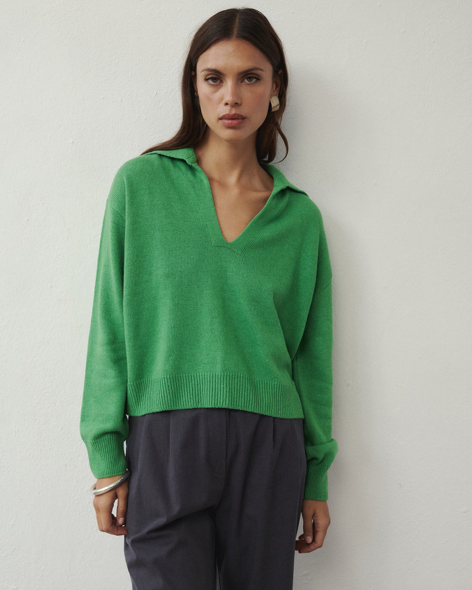 MIRA WOOLEN SWEATER GREEN