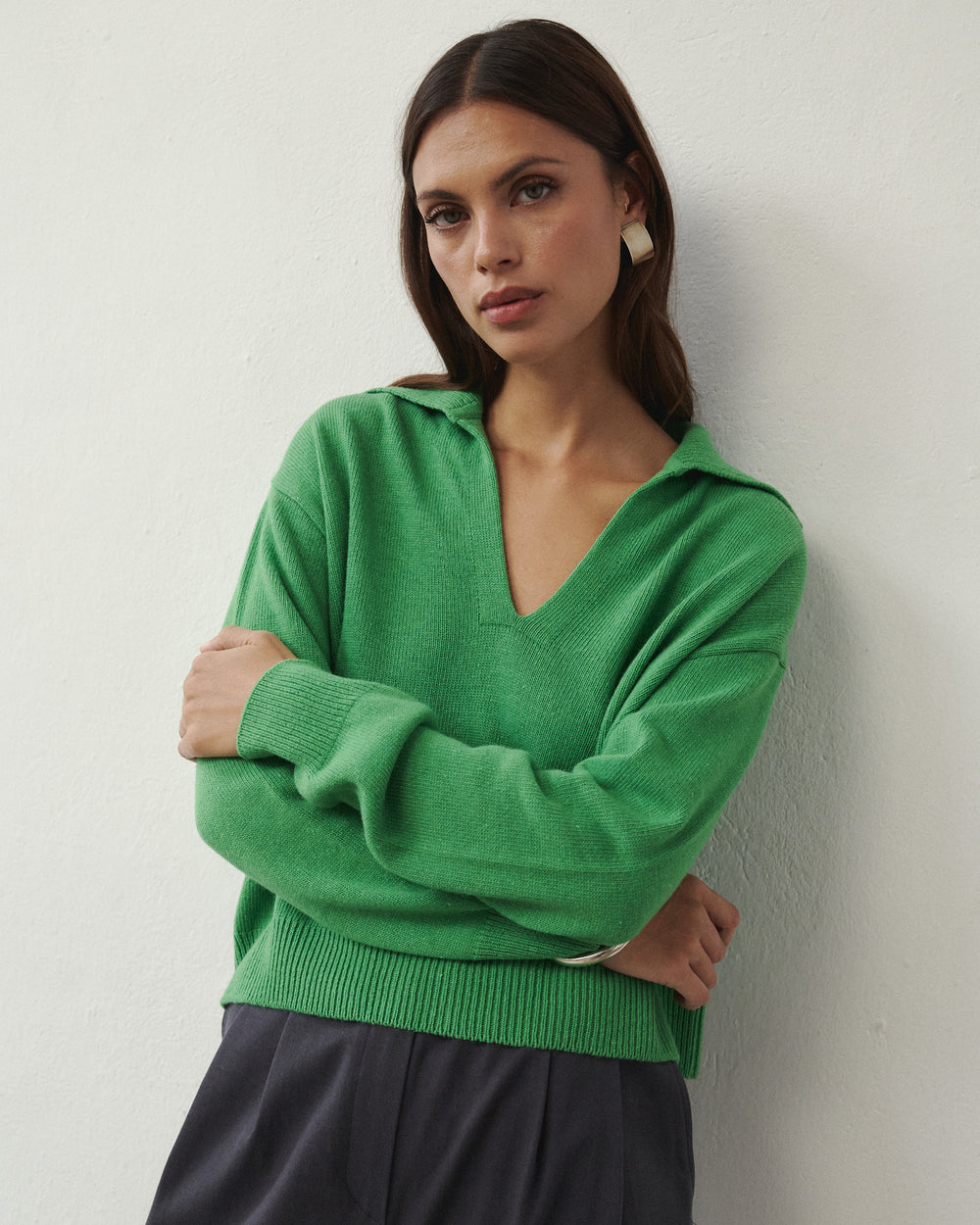 MIRA WOOLEN SWEATER GREEN
