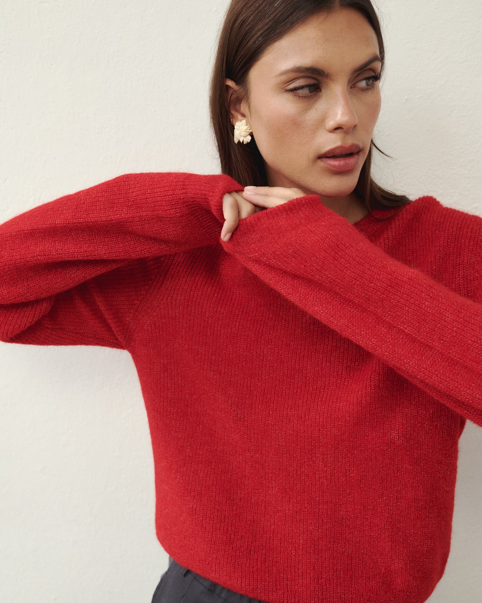 PULL EN LAINE PALM ROUGE
