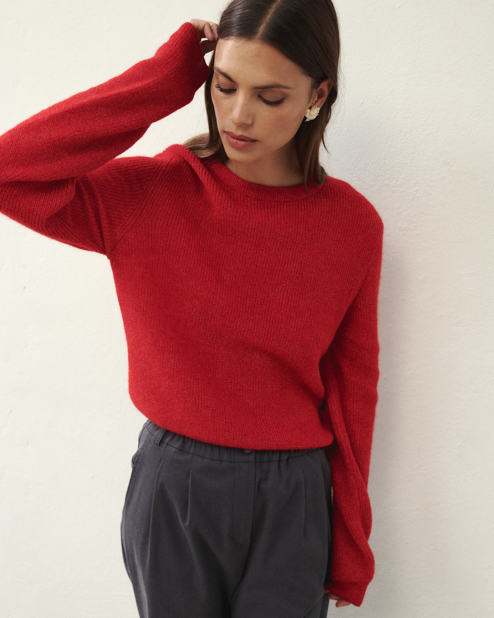 PULL EN LAINE PALM ROUGE