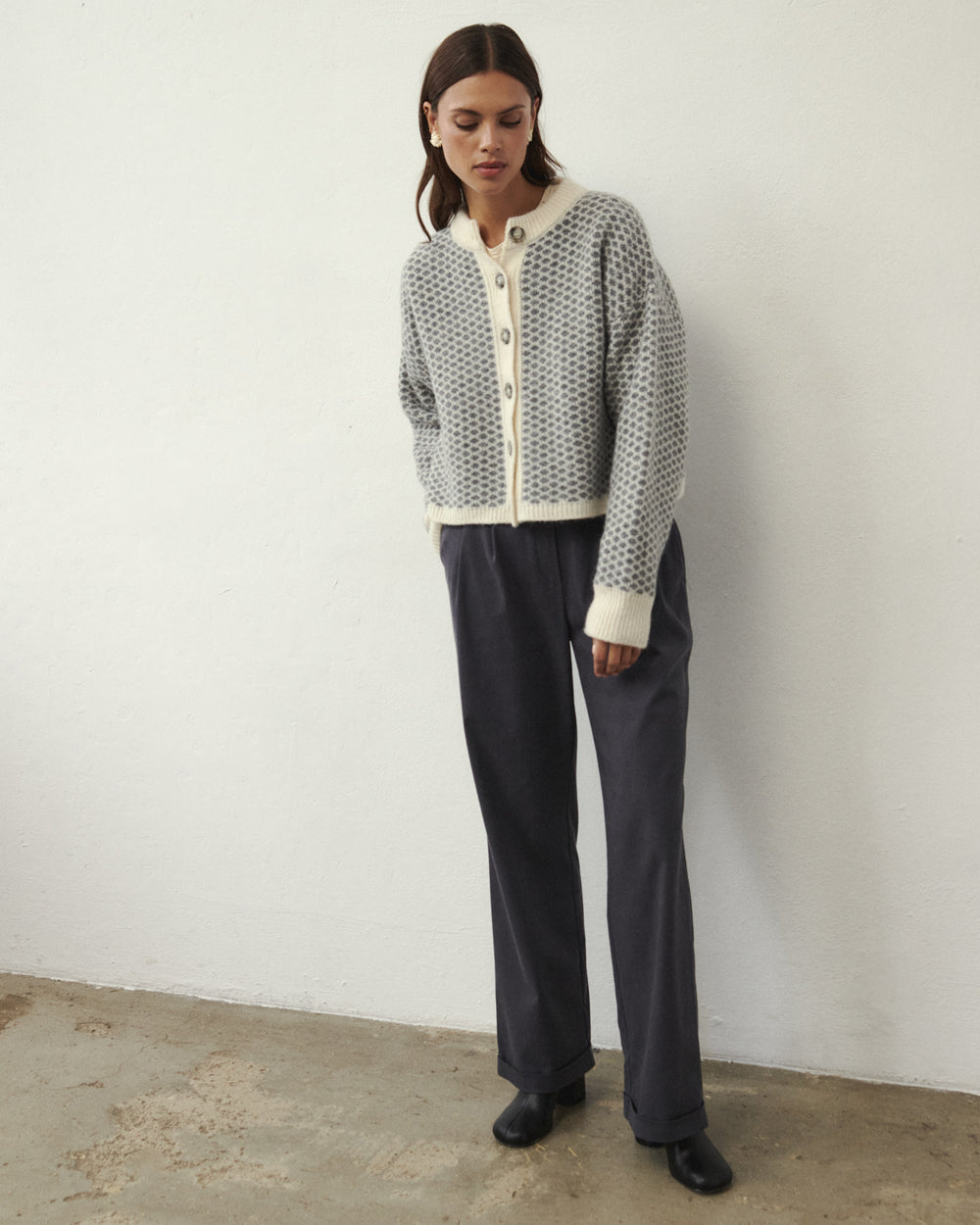 CARDIGAN EN LAINE TASTE GRIS