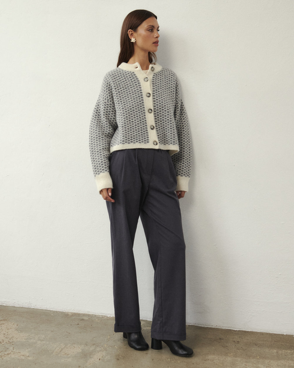 CARDIGAN EN LAINE TASTE GRIS