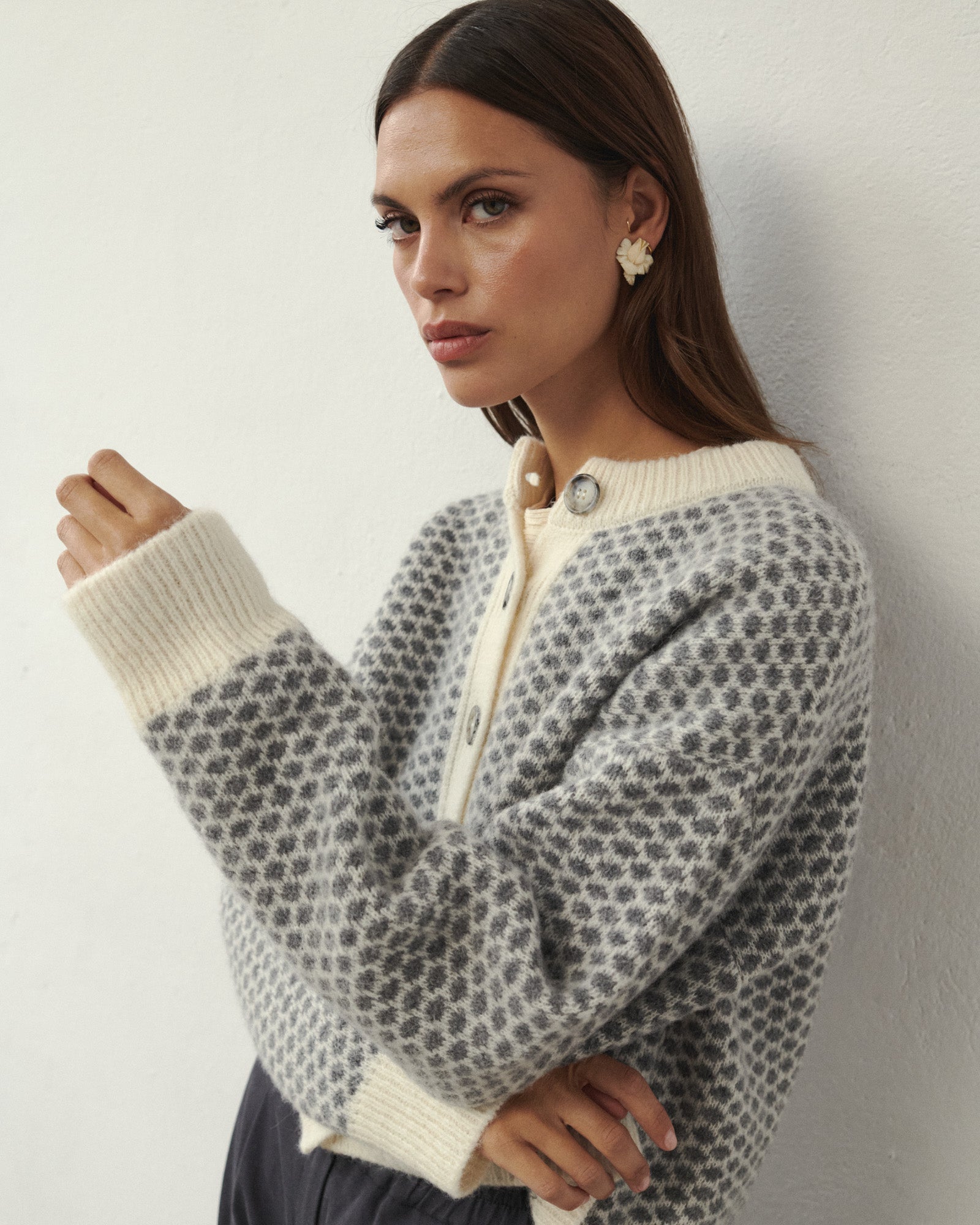 CARDIGAN EN LAINE TASTE GRIS