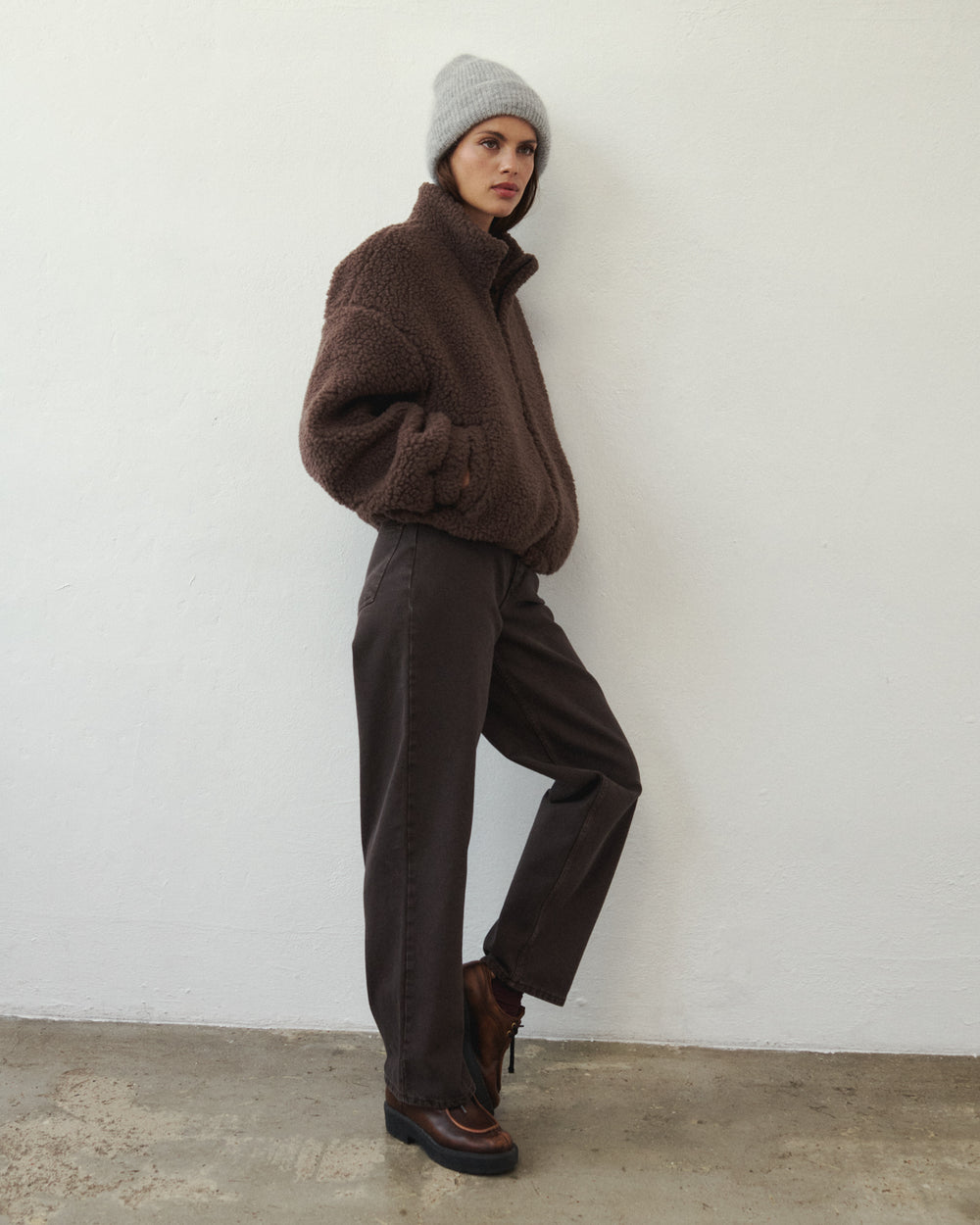 VESTE EN LAINE TOS MARRON
