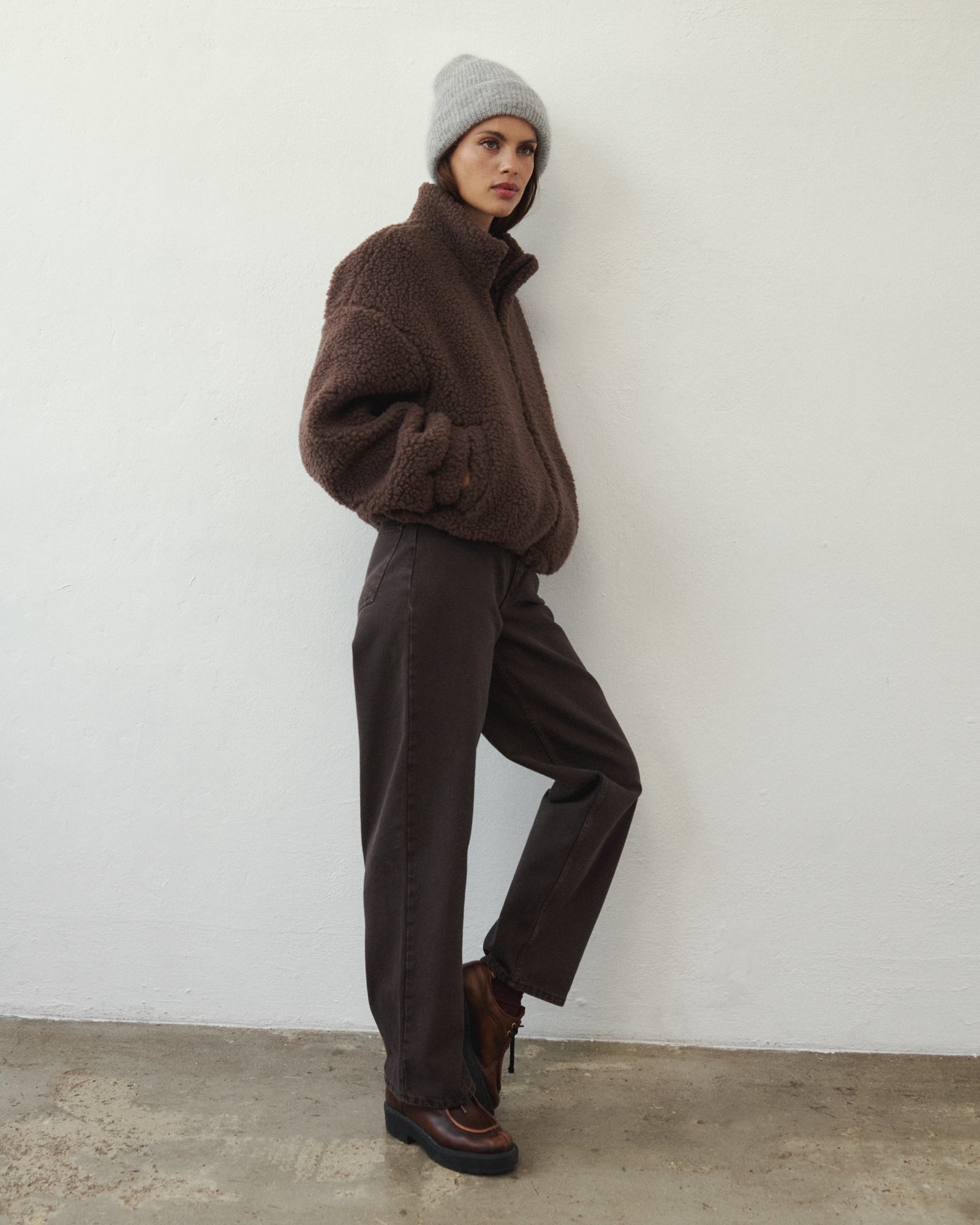 VESTE EN LAINE TOS MARRON
