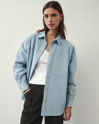 HOLLY ÜBERGRÖSSE JEANS-HEMD HELLBLAU