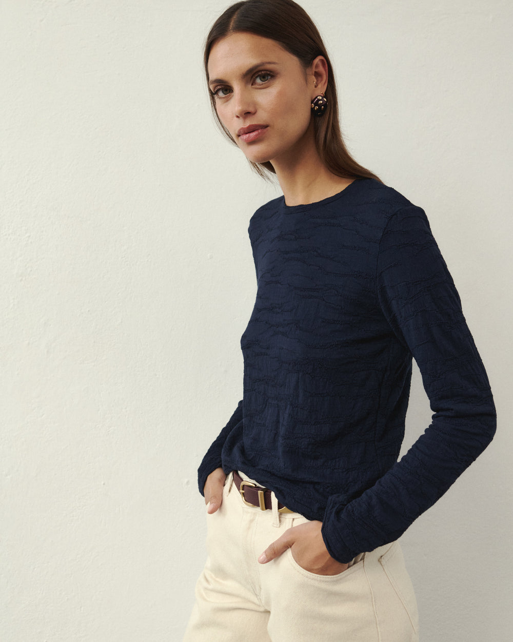 OPAL MANCHES LONGUES MARINE