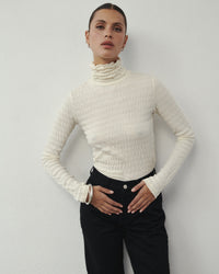 LONGSLEEVE WAFFLE ECRU