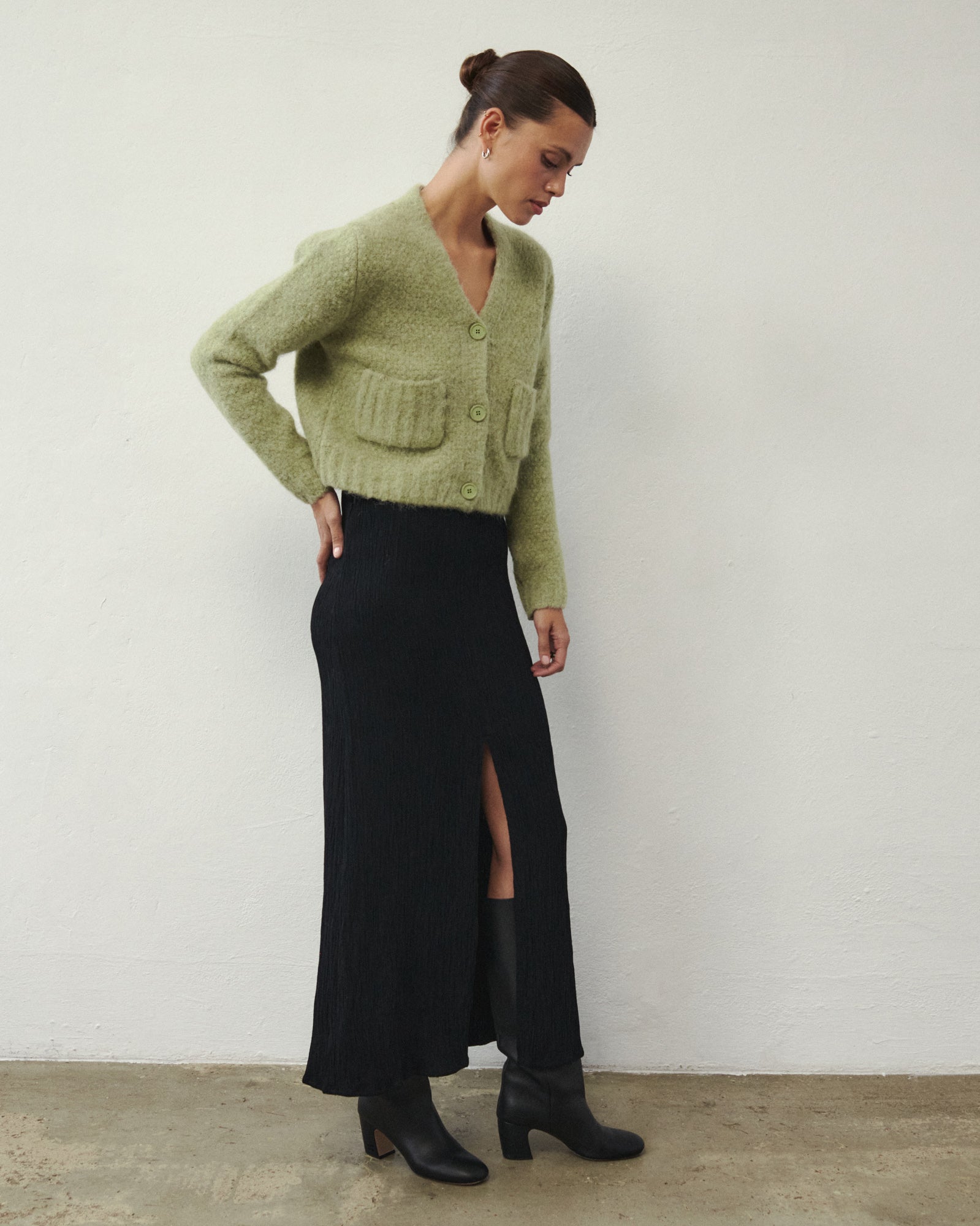 GETTY WOLLSTRICKJACKE GRÜN