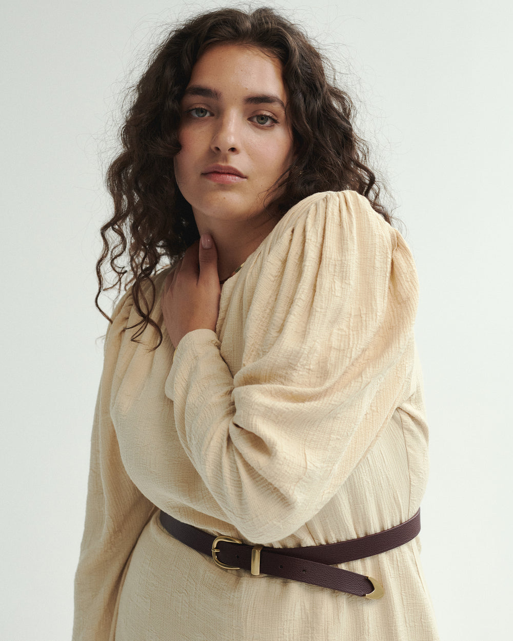 VELVET ROBE MAXI ÉCRU