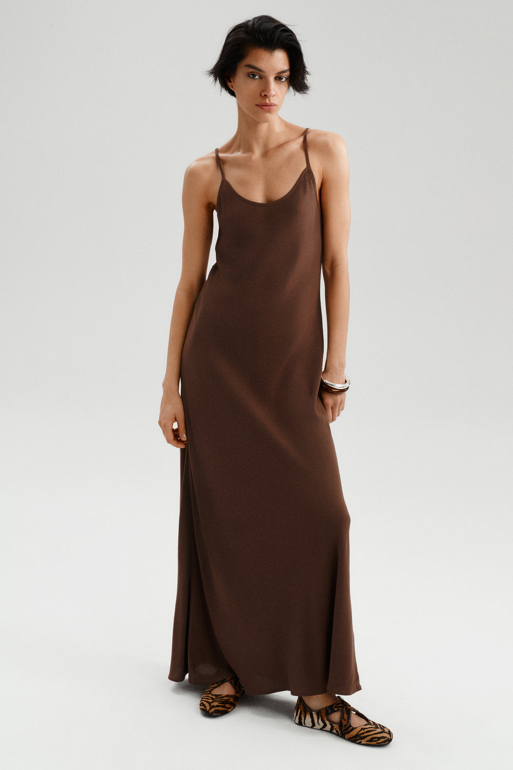 GOSSIP MAXI DRESS BROWN