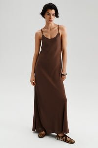 GOSSIP MAXI DRESS BROWN