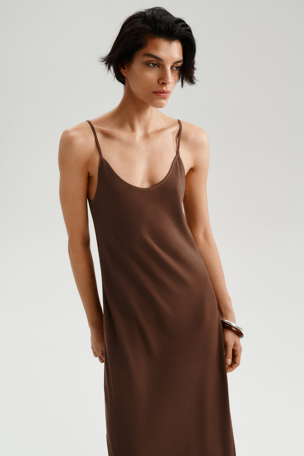 GOSSIP MAXI DRESS BROWN