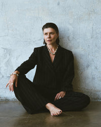 VESTE EN LAINE ELLIS À RAYURES NOIRES