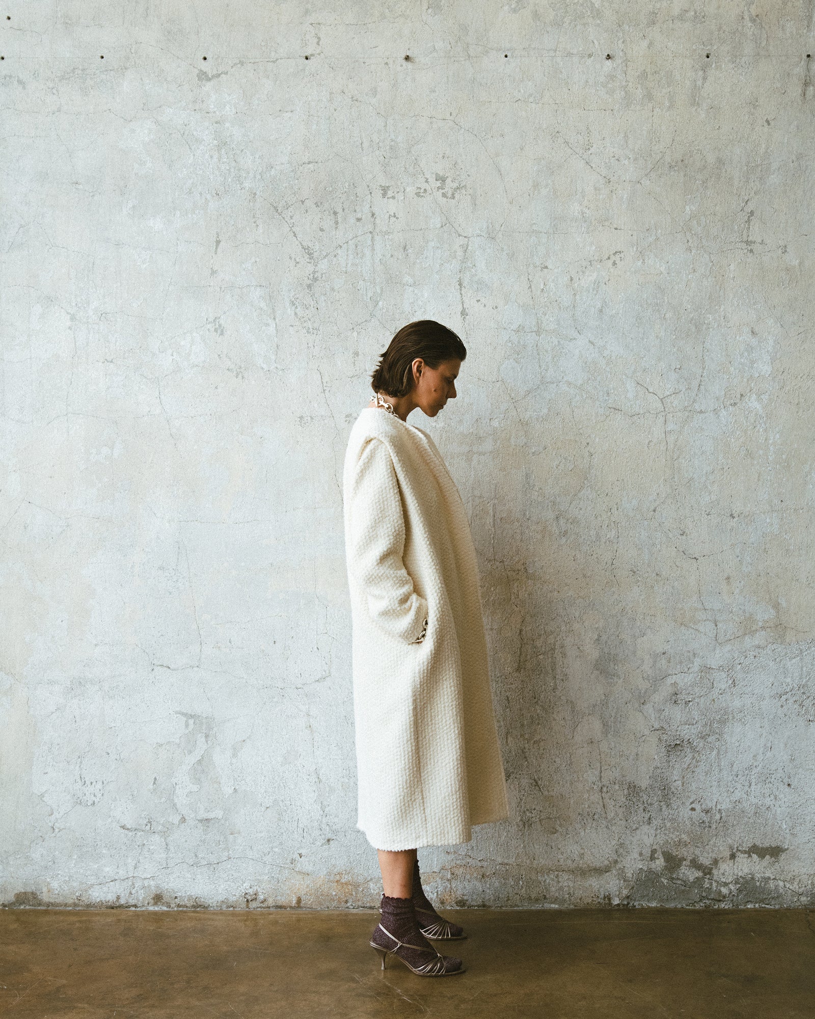 CLAIRE MANTEAU BLANC CASSÉ