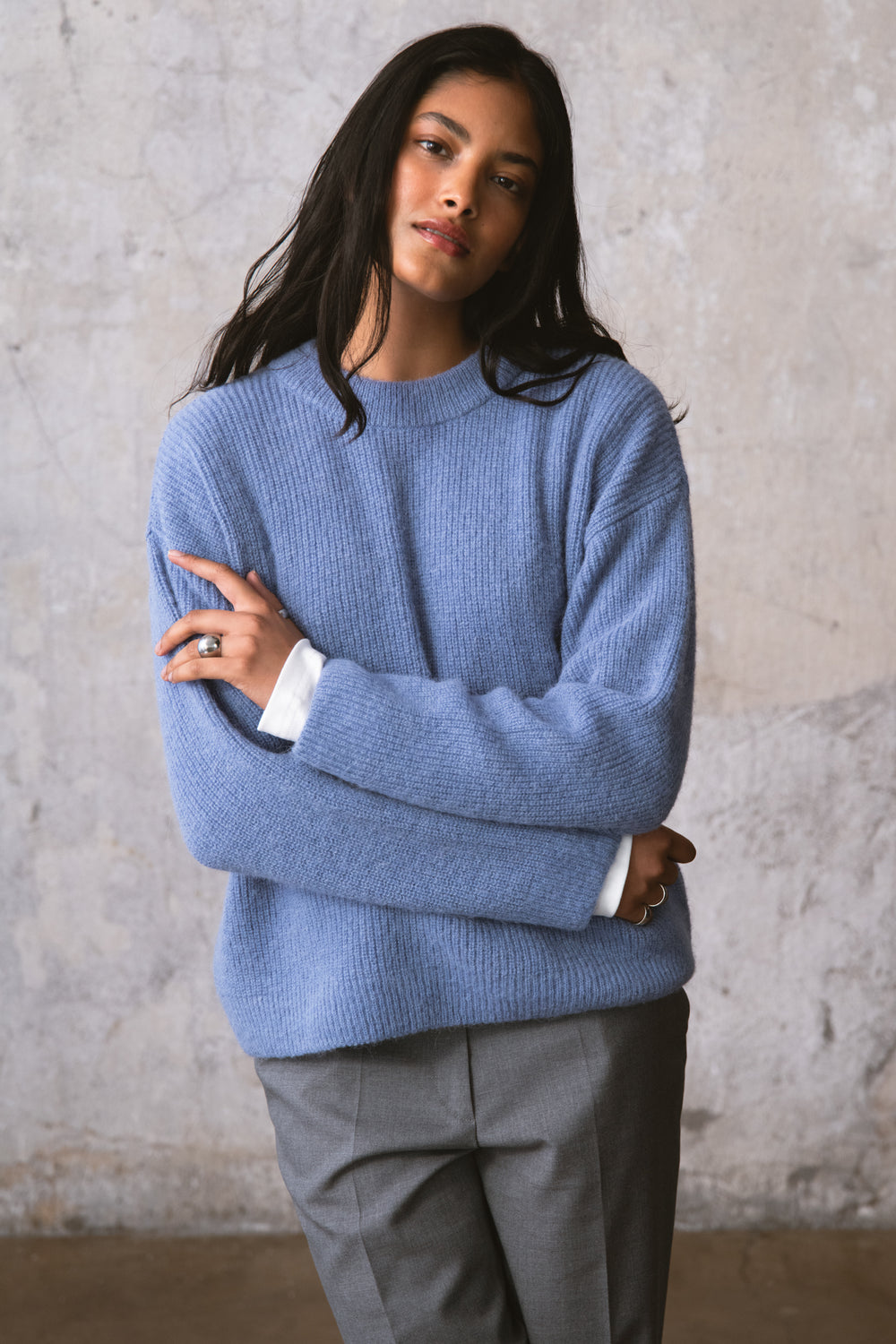 CROWN PULLOVER BLAU