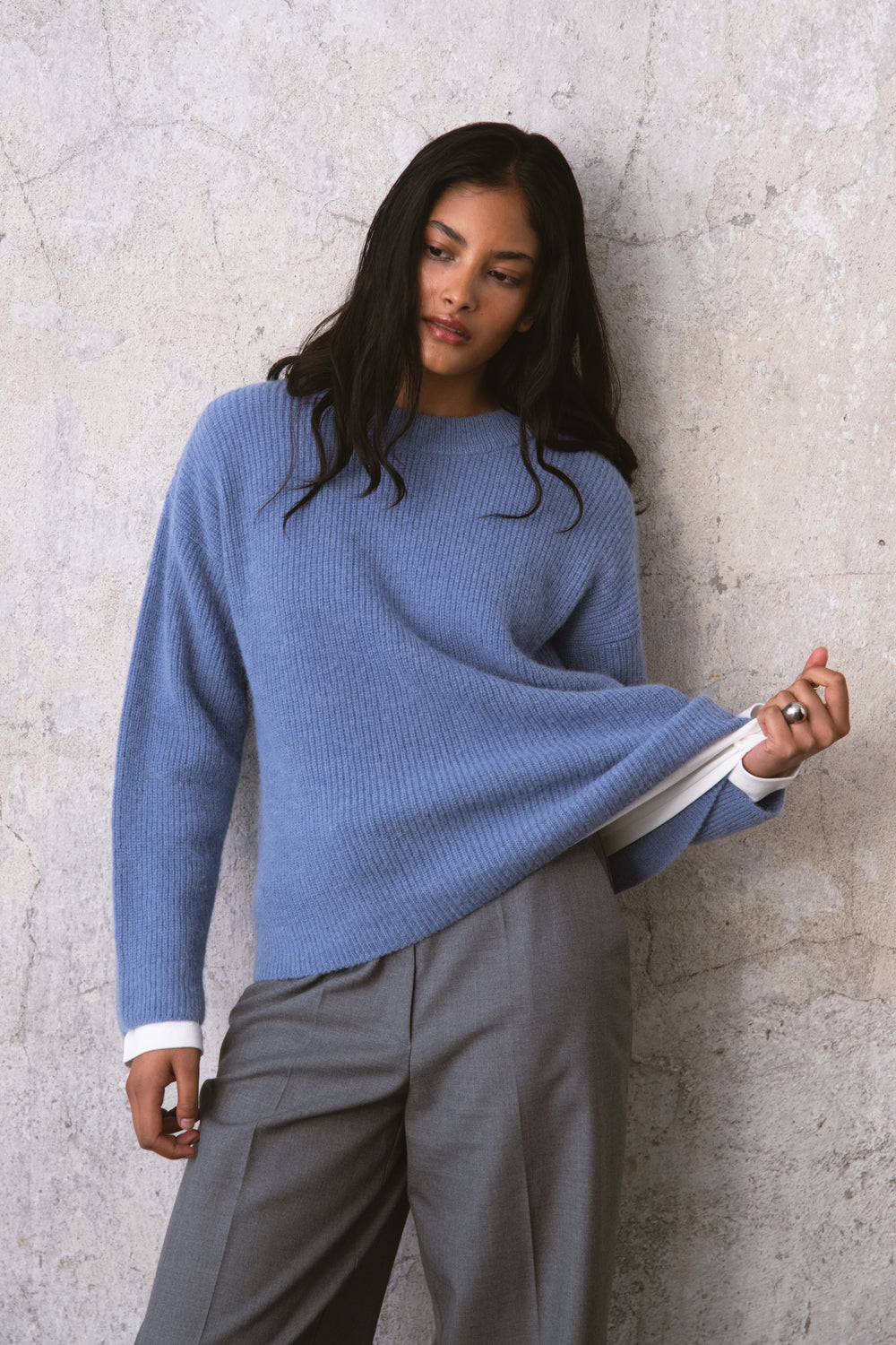 CROWN PULLOVER BLAU
