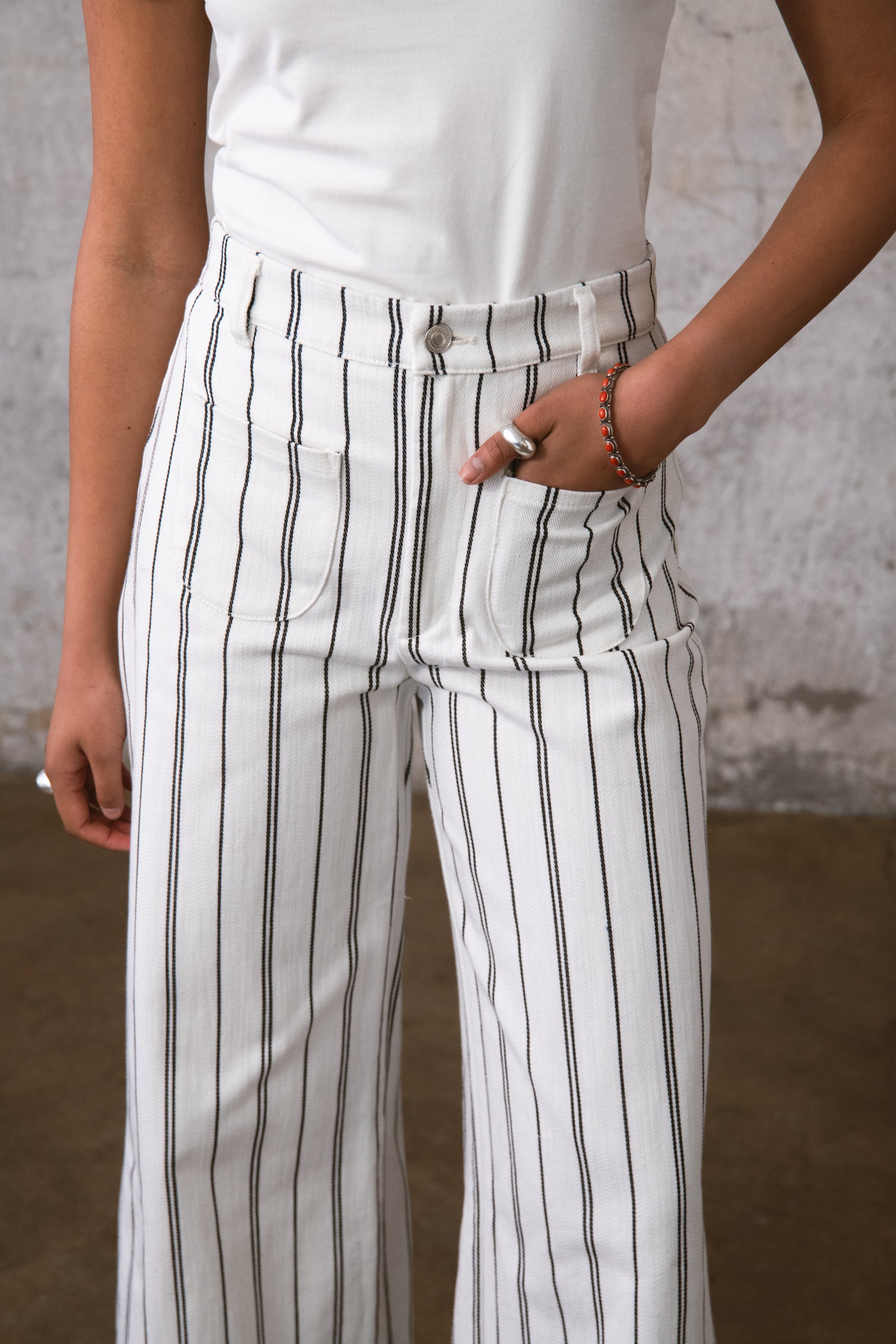 CHESS WIDE JEANS WHITE