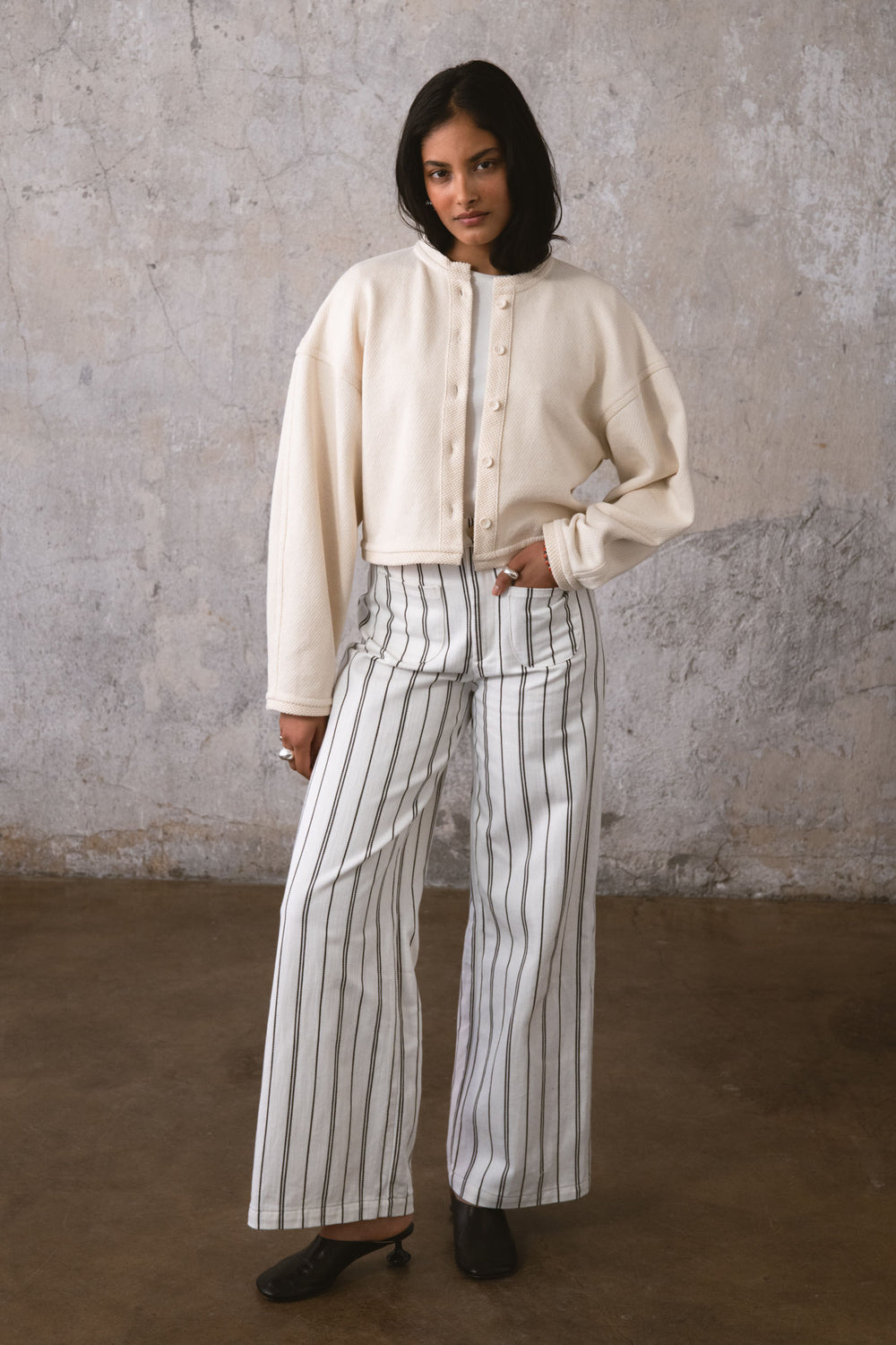 CHESS WIDE JEANS WHITE