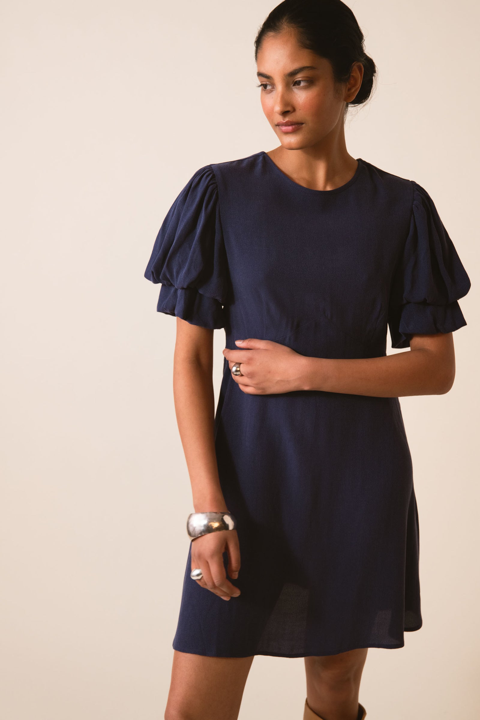 HEARTS MINI DRESS NAVY