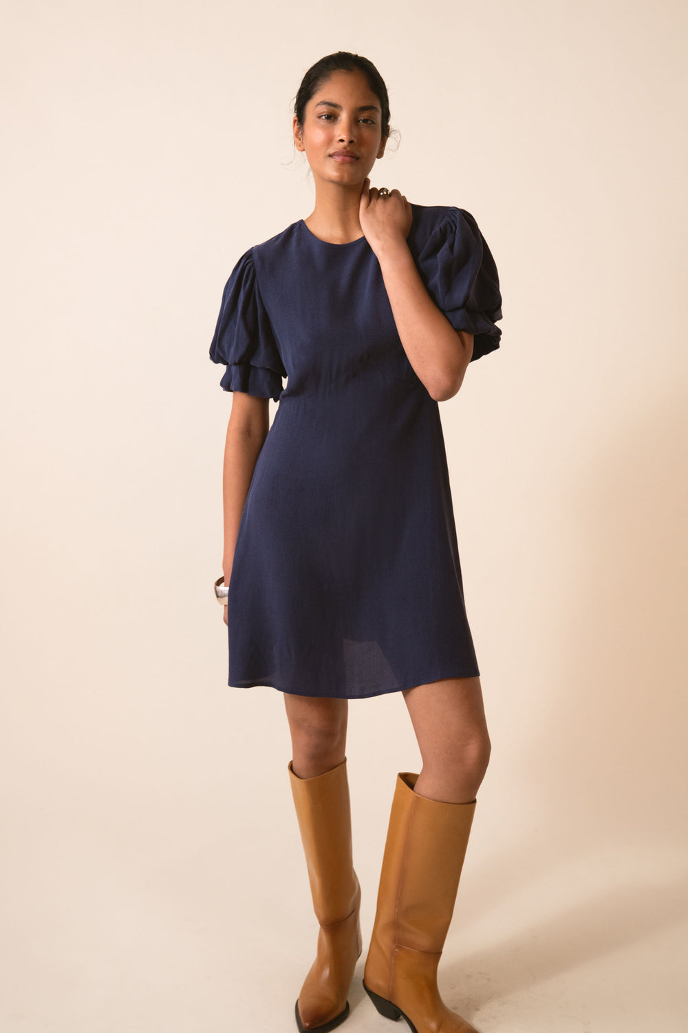HEARTS MINI DRESS NAVY