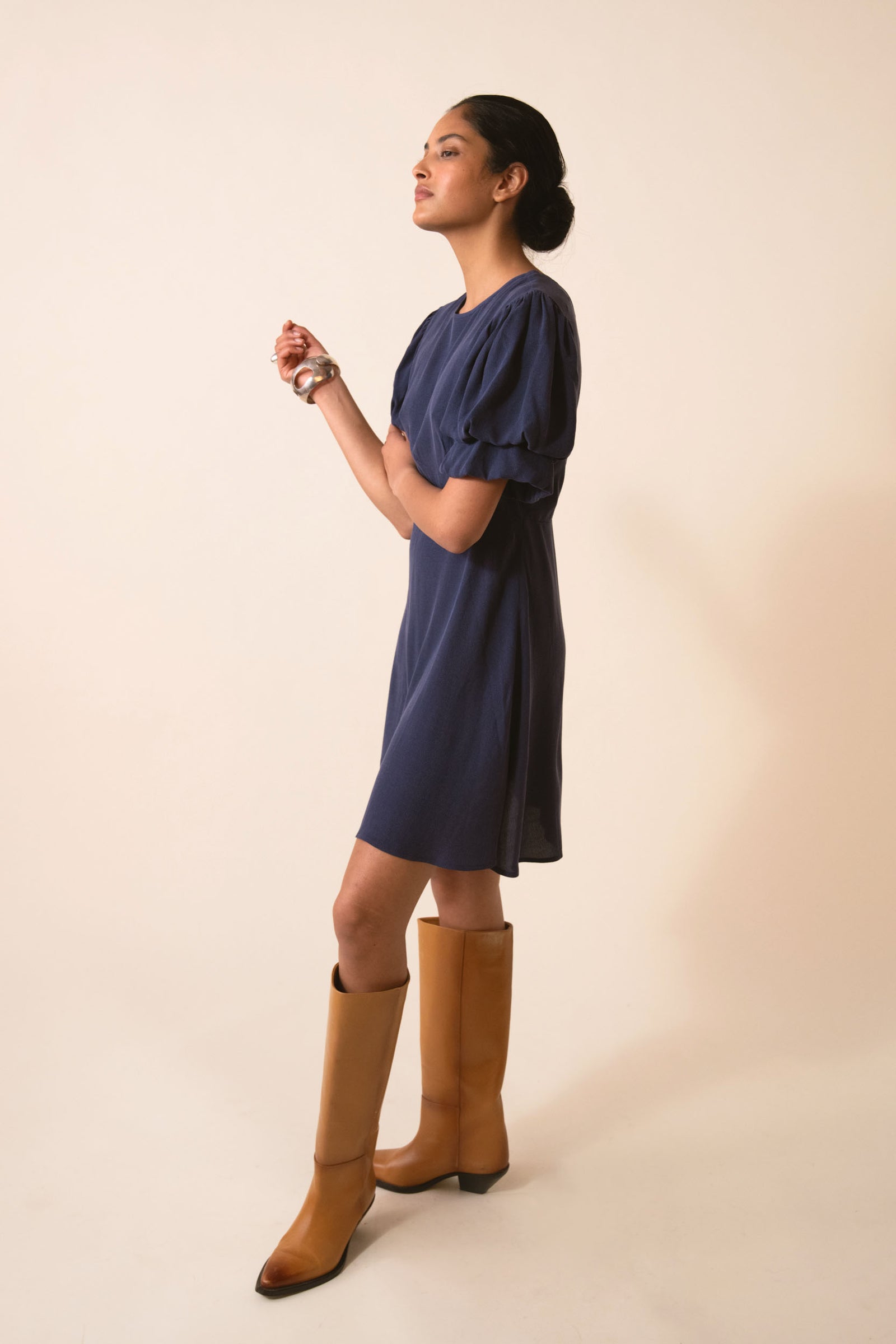 HEARTS MINI DRESS NAVY