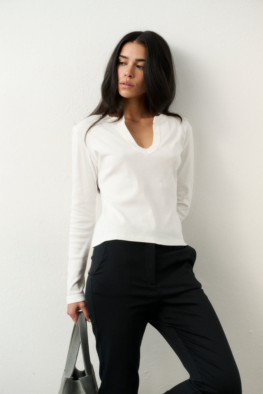 NICK LANGARM SHIRT WEISS