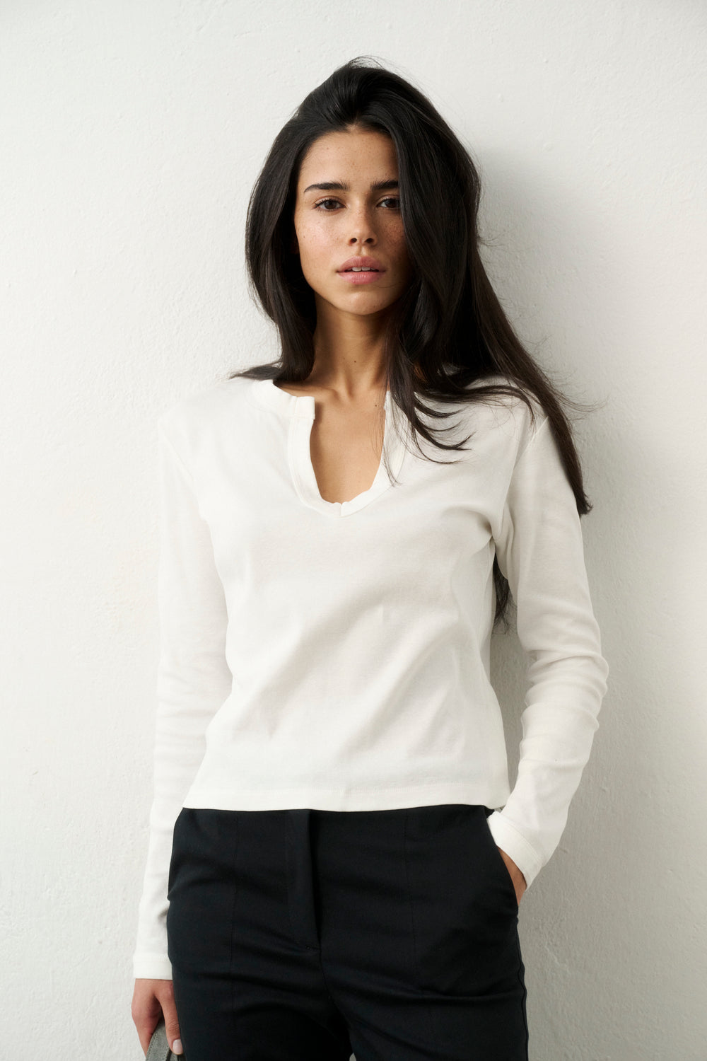 NICK LANGARM SHIRT WEISS