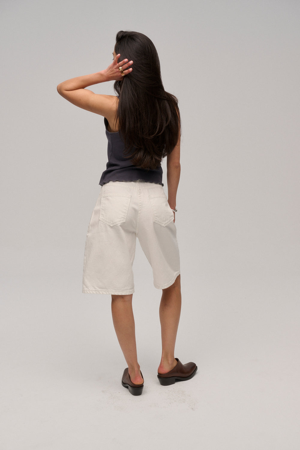 BERMUDY JEANSOWE JUST WIDE WHITE