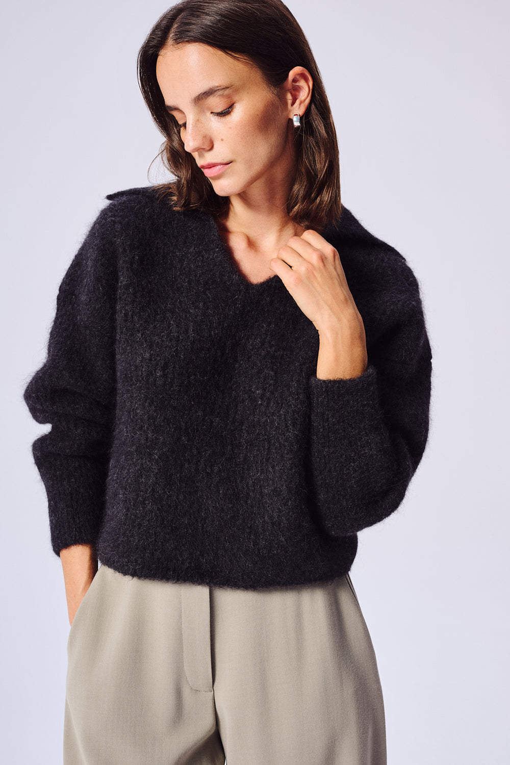 ODETTE GRAPHITE WOOL SWEATER