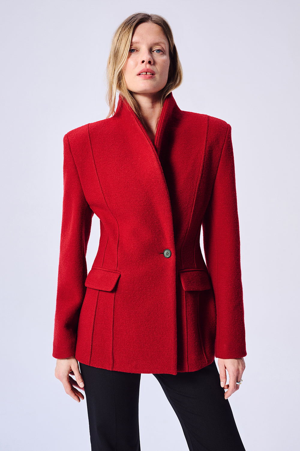 MARYNARKA WEŁNIANA SUITS RED