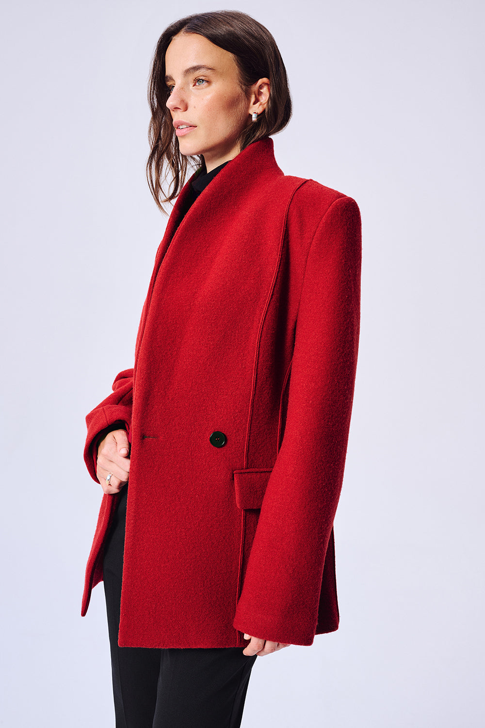 MARYNARKA WEŁNIANA SUITS RED