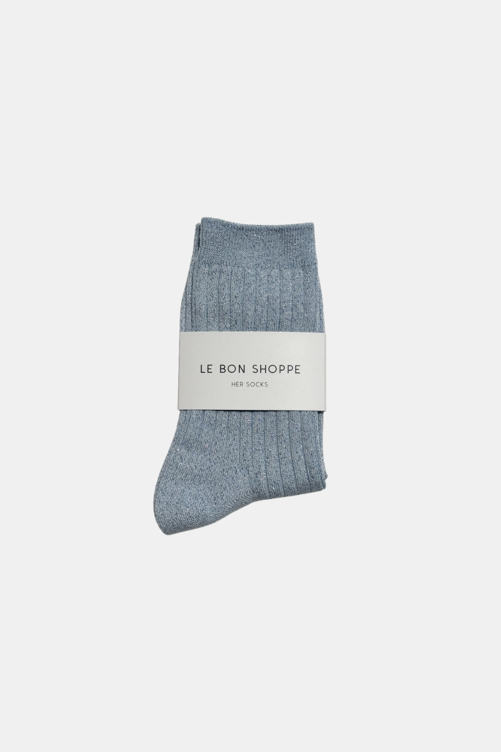 LE BON SHOPPE HER MODAL LUREX MORNING MIST SOCKS