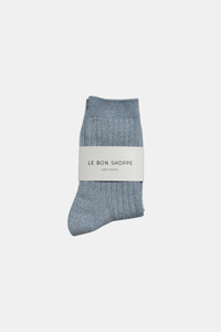 LE BON SHOPPE HER MODAL LUREX MORNING MIST SOCKS