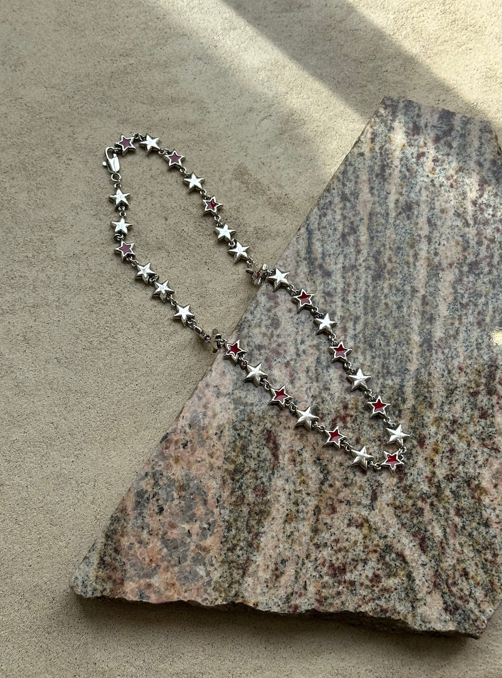 TwoJeys RED ENAMELED STARS Necklace