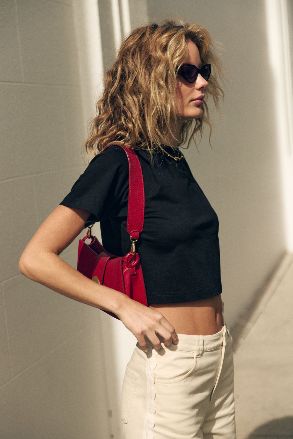 T-SHIRT DAMSKI LAY ORGANIC CROP CZARNY