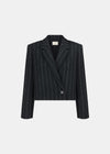 ELLIS WOOLEN JACKE GESTREIFT SCHWARZ