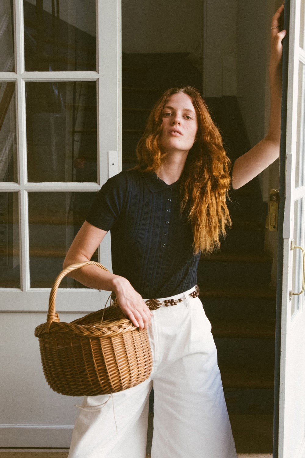 TOP DZIANINOWY TRICOT NAVY