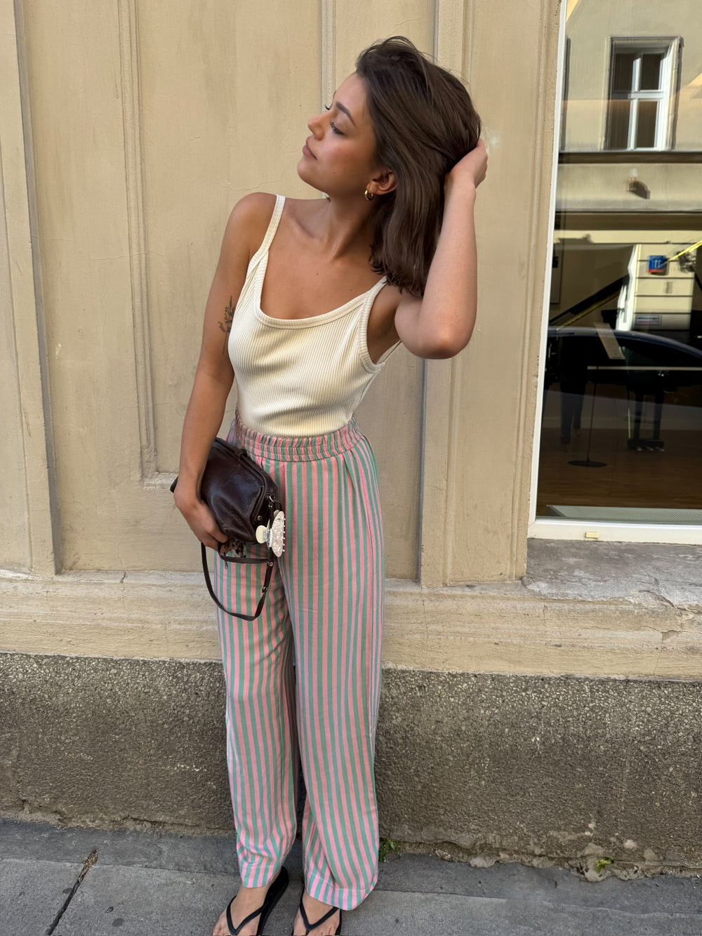 COOPER PANTALON RAYURES VERT