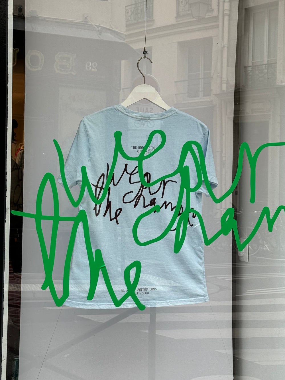 T-SHIRT BAWEŁNIANY WEAR THE CHANGE BŁĘKITNY