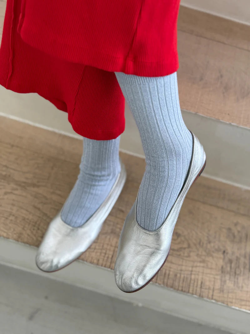 LE BON SHOPPE HER MODAL LUREX MORNING MIST SOCKS