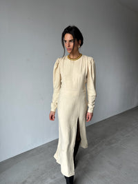 VELVET ROBE MAXI ÉCRU