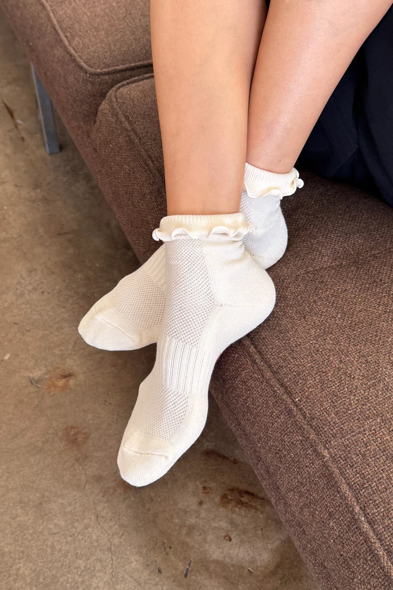 LE BON SHOPPE SKARPETKI RUFFLED HUGGER CREW VANILLA