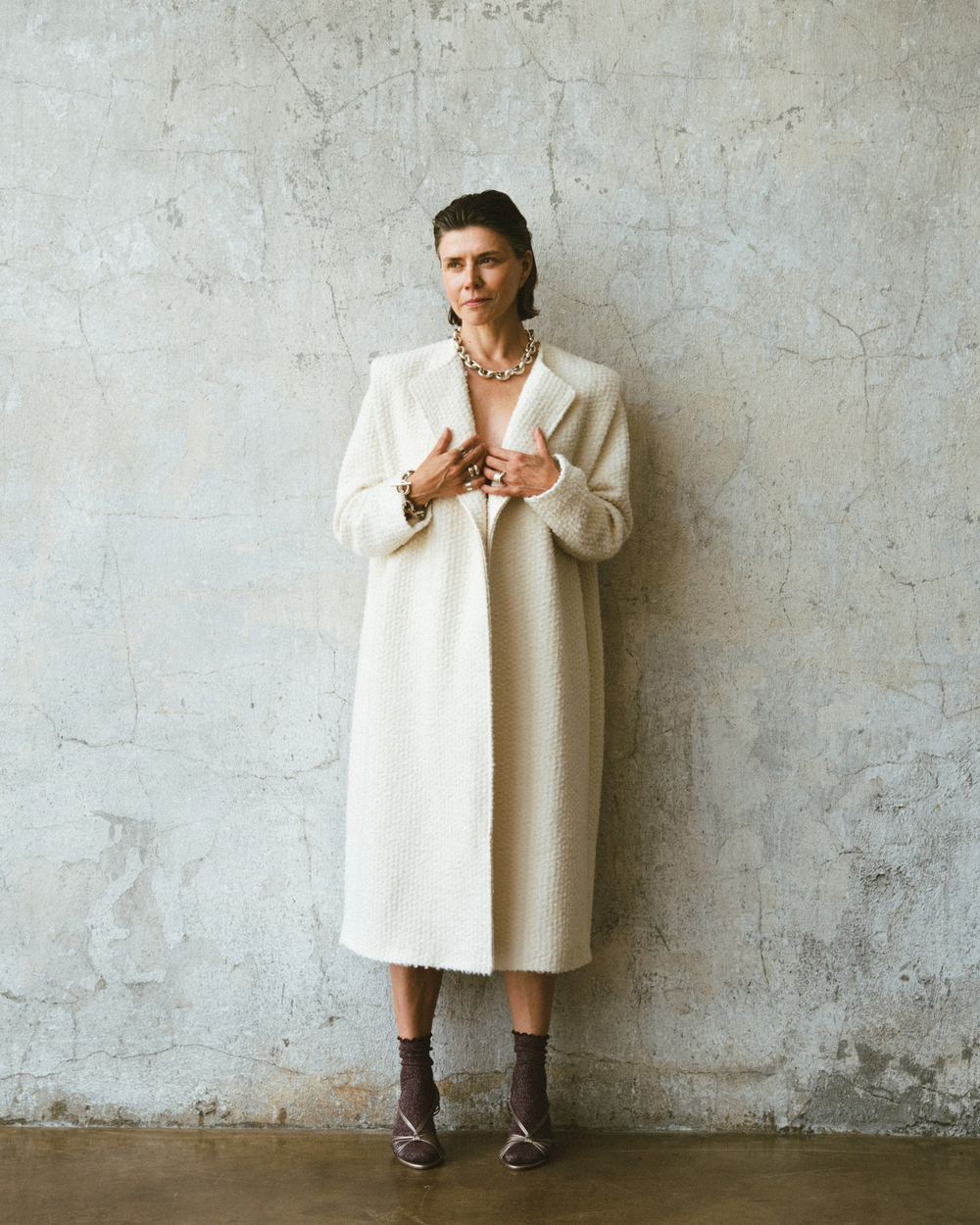 CLAIRE MANTEAU BLANC CASSÉ
