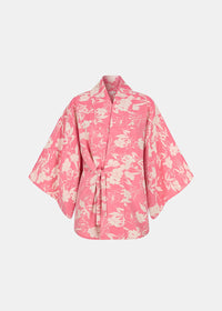 KIMONO DAMSKIE AKIRA ŻAKARDOWE RÓŻOWE